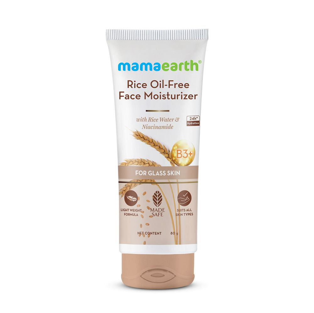 Mamaearth Rice Oil-Free Face Moisturizer With Rice Water & Niacinamide for Glass Skin 80 gm