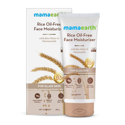 Mamaearth Rice Oil-Free Face Moisturizer With Rice Water & Niacinamide for Glass Skin 80 gm