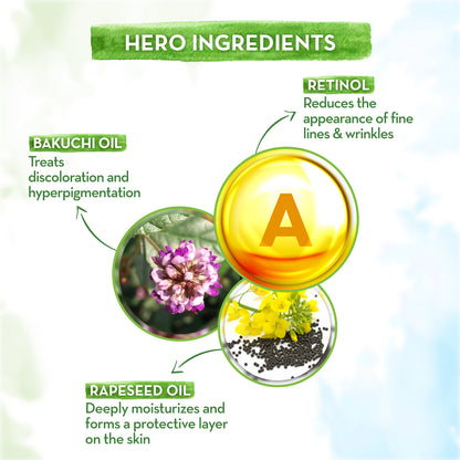 Retinol Night Cream For Women with bakuchi and rapeseed oil