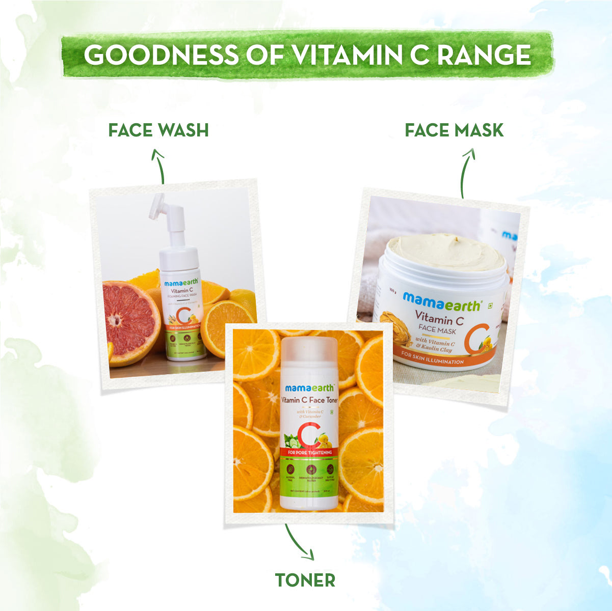 Vitamin c rich skin care range