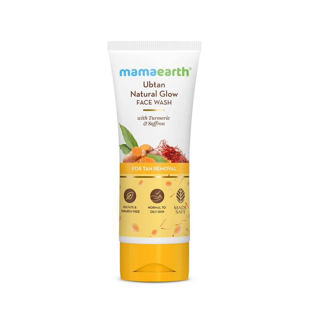 Mamaearth Ubtan Natural Glow Face Wash with Turmeric & Saffron for Tan Removal