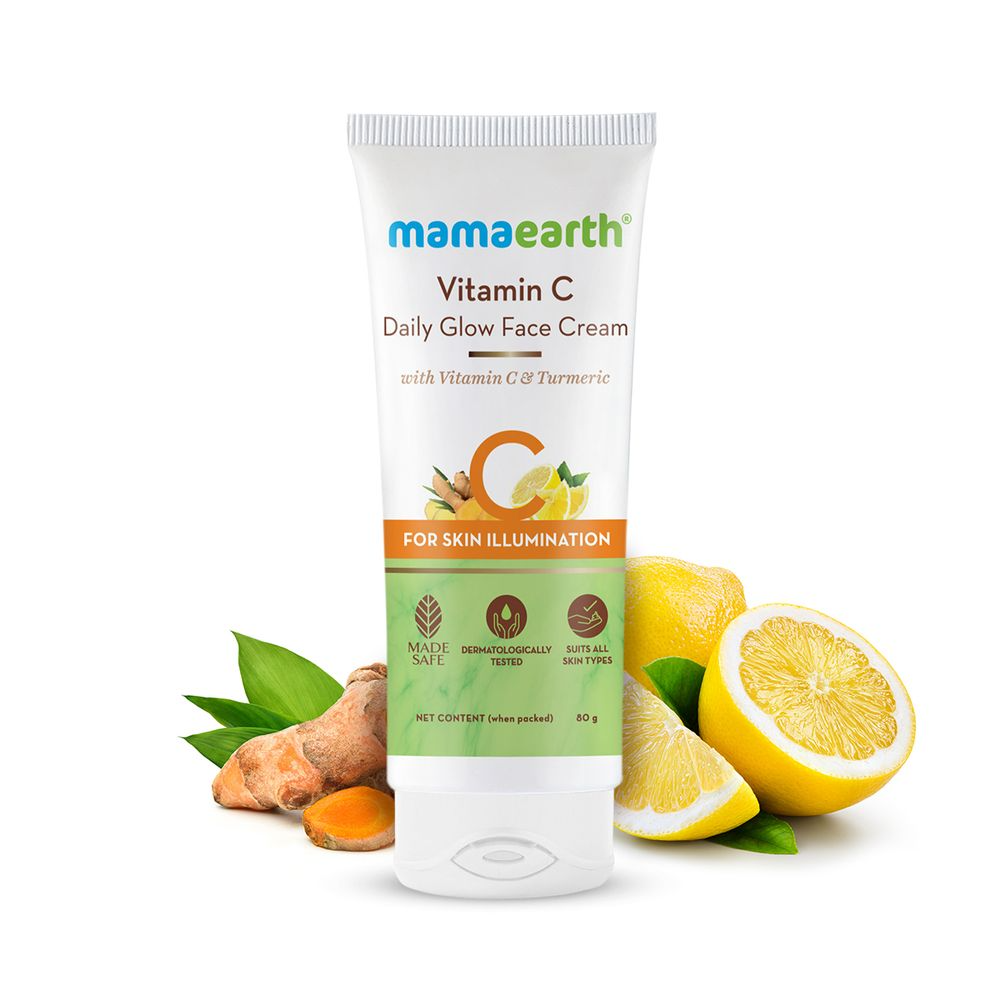 Mamaearth Vitamin C Daily Glow Face Cream With Vitamin C & Turmeric for Skin Illumination 80 gm