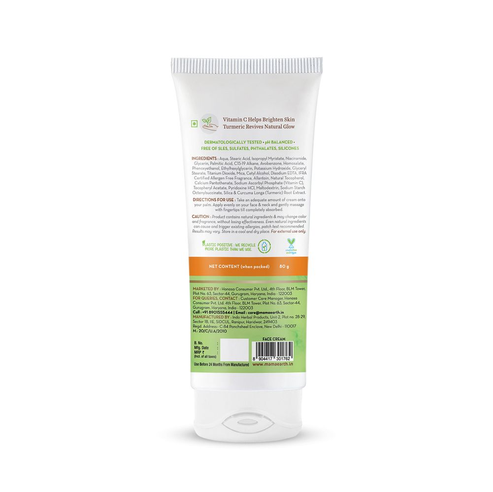 Mamaearth Vitamin C Daily Glow Face Cream With Vitamin C & Turmeric for Skin Illumination 80 gm