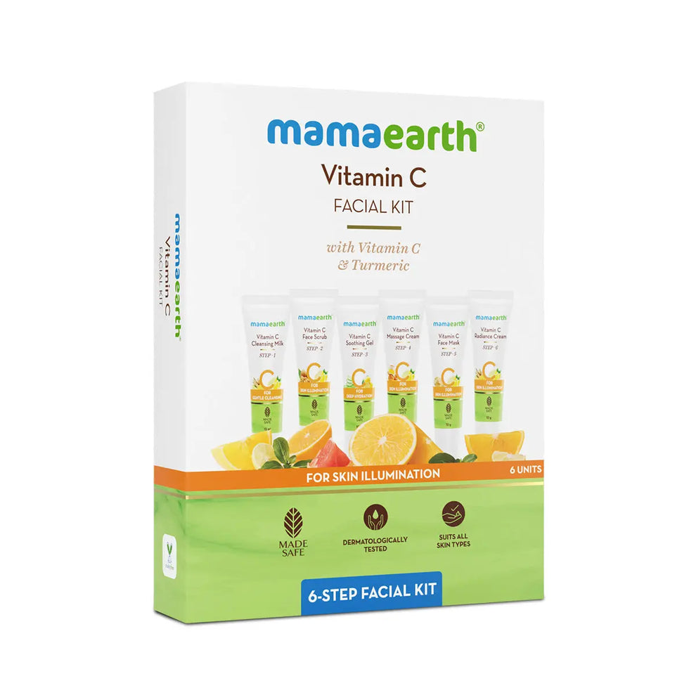 mamaearth vitamin c lip care kit Mamaearth Facial Kit With Vitamin C & Turmeric for Skin Illumination
