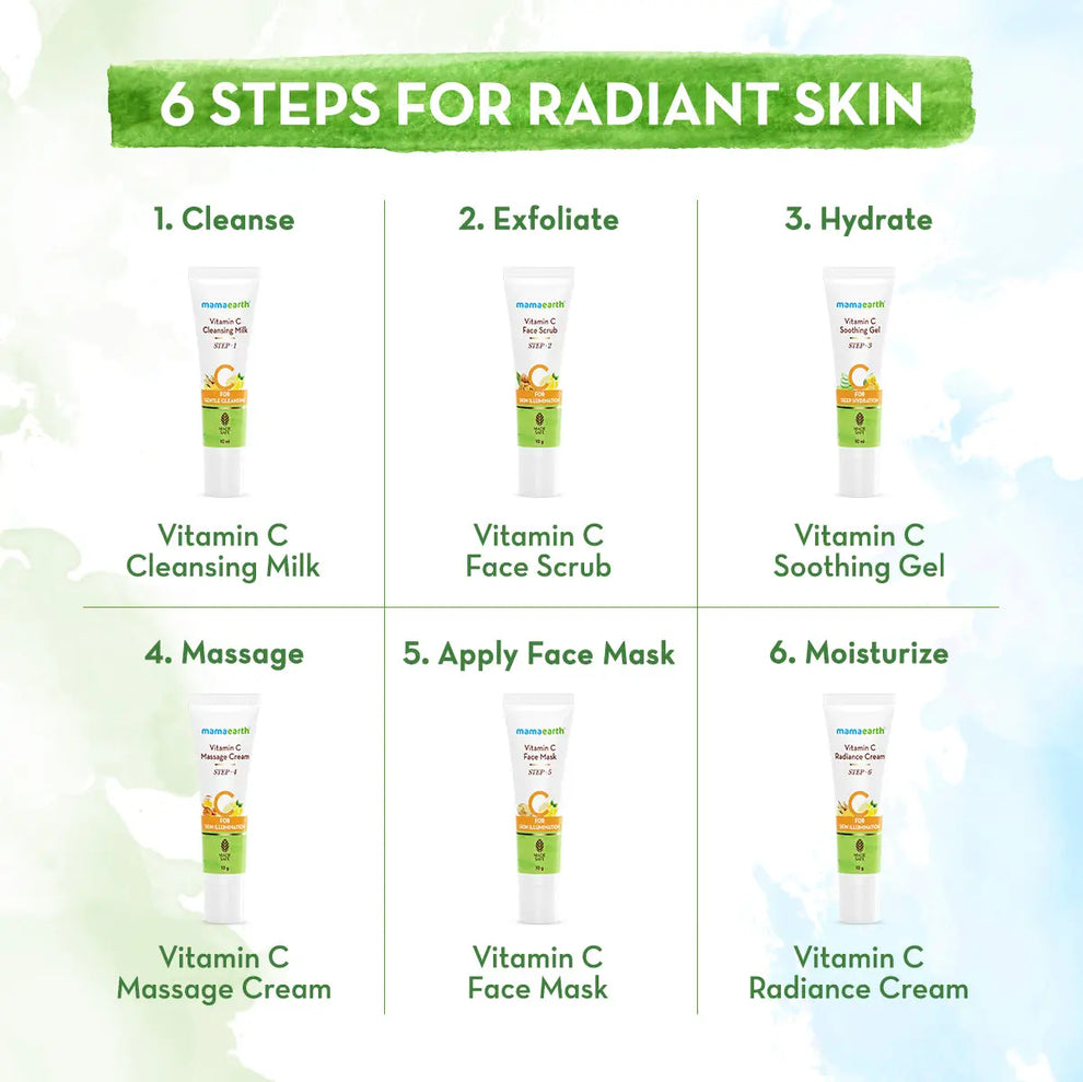 mamaearth vitamin c lip care kit Mamaearth Facial Kit With Vitamin C & Turmeric for Skin Illumination