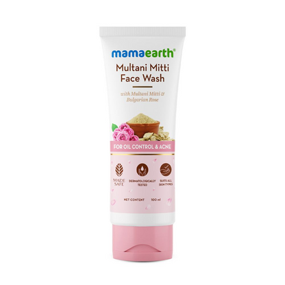 Mamaearth Multani Mitti Face Wash with Multani Mitti & Bulgarian Rose 100 ml