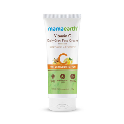 Mamaearth Vitamin C Daily Glow Face Cream With Vitamin C & Turmeric for Skin Illumination 80 gm